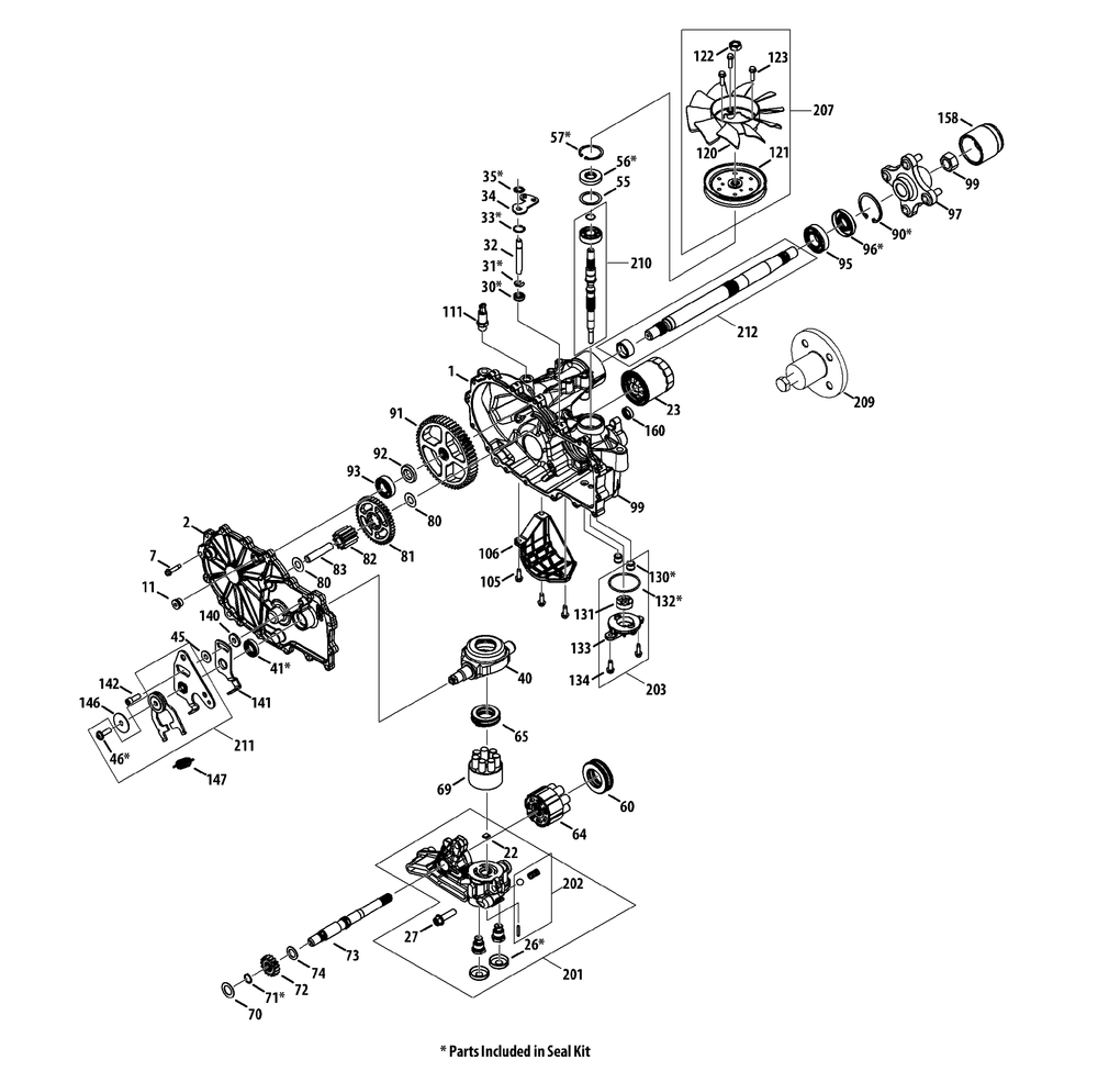 Transmission 918-04997a Lh Diagram and Parts List for Z-FORCES60 (53BH5FJD-53BH5FJD050)(2013) Cub Cadet Lawn Tractor